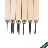 Violin Tools 6Pcs Luthier Knife Set, Carbon Steel Carving Chisel for Cello Viola Making & Repair, Wood Handle Woodworking Tools