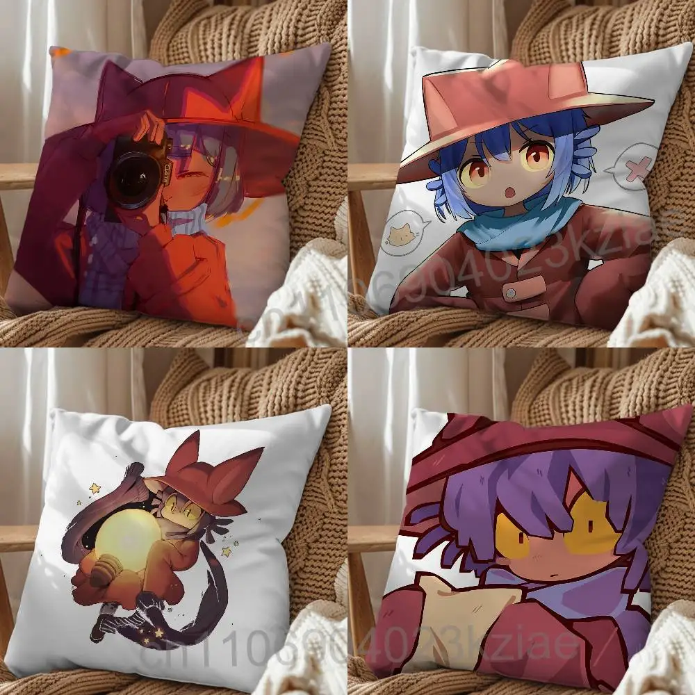 Robot Meta Game OneShot Pillow Case Anti-dustmite Pillowcase Invisible zipper silky short plush Sofa cushion cover