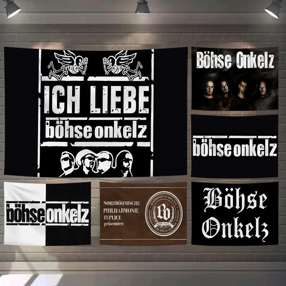 Germany B-Bohse O-Onkelz DIY Tapestry Custom Living Bedroom Party Dormitory Interior Wall Bohemian Decoration Attached Clip