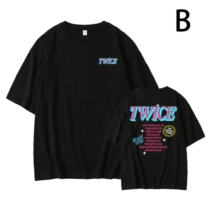 Twice READY TO BE Same T Shirt Women Kpop Loose Cotton Short Sleeve T-shirt Streetwear Fashion Y2k Crop Tops Tee TWICE Clothes