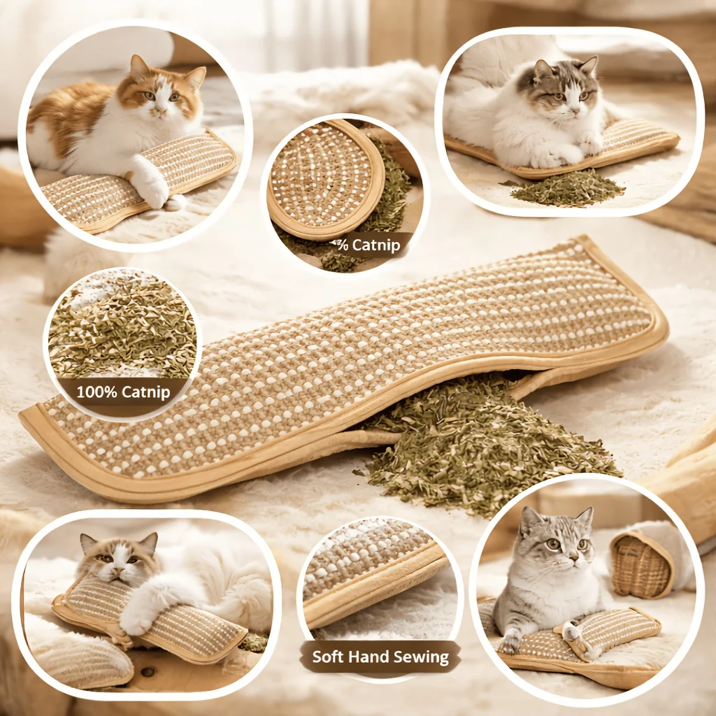 Sisal-Katzenkratzmatte, Biss- und Kratzresistenter, Fusselfreier Katzenbett-Möbelschutz