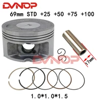 Pistón de motocicleta 69mm + 25 + 50 + 75 + 100 pines 17mm juego de juntas de anillo para Yamaha Majesty YP250 YP 250 Egine repuestos