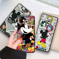 Playing Mickey Mouse Phone Case For Xiaomi Poco X4 X3 F4 F3 NFC M6 M5 M4 M3 GT S Pro 4G 5G Black Soft Cover