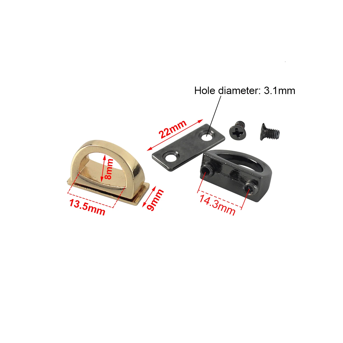1 Piece Bag Side Anchor Buckle Hanger Clamps Hooks with Screws for Leather Craft Bag Parts Strap Belt Handle Shoulder Webbing
