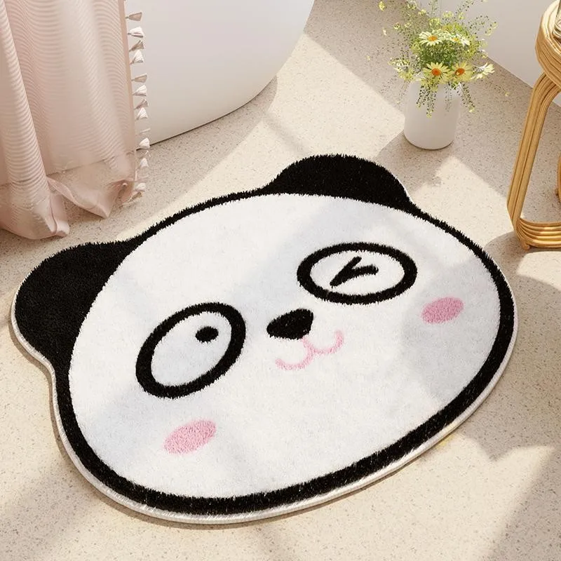 VIKAMA Cartoon Animal Rug Anti-slip and Stain-resistant Bedroom Entry Floor Mat Bathroom Floor Mat Home Decoration