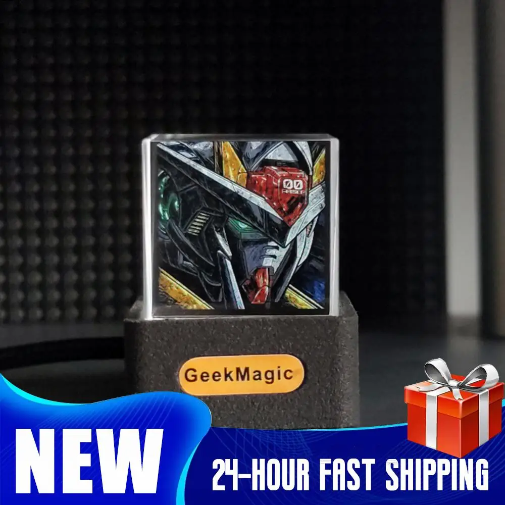 

Crystal Cube Smart Clock WiFi Weather Station w/ GIF Animations Photo Album Desktop Decor Smart Weather Station Digital Clock