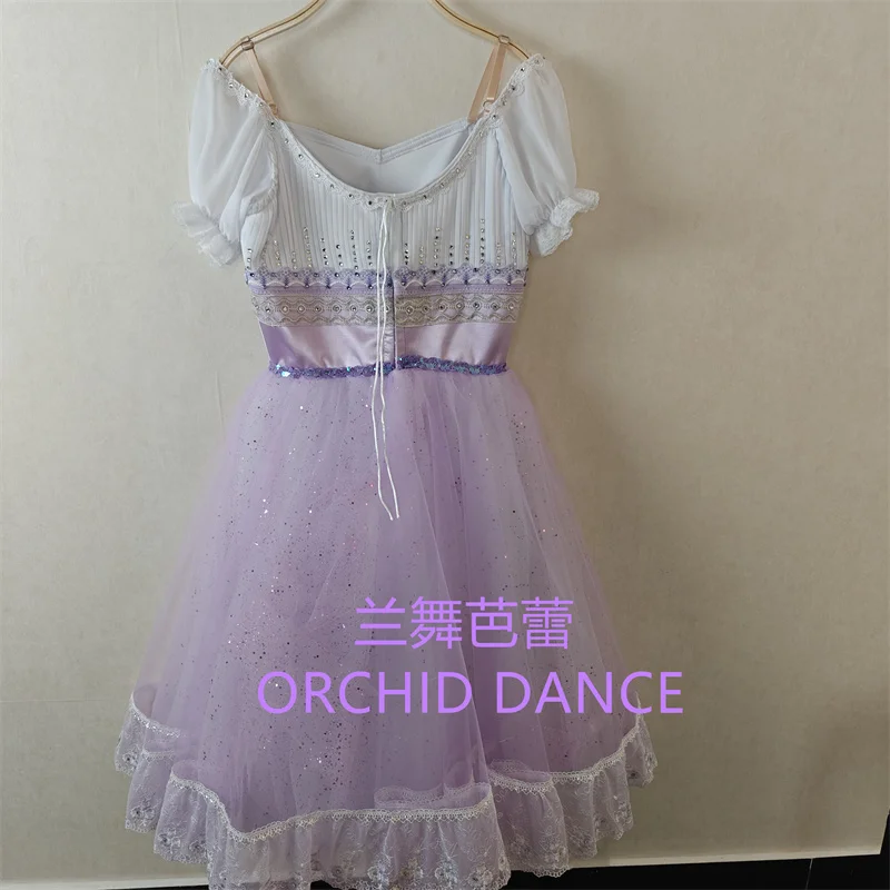 BT01664 Alta Qualidade Tamanho Personalizado Crianças Meninas Ballet Dança Performance Wear Gilsay Lilás Longo Vestido Tutu Romântico