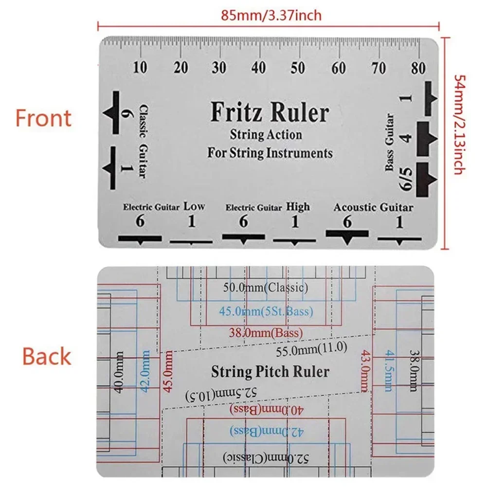 1 Set Guitar Fret Level Tool Guitar Neck Notched Straight Edge Ruler Fret Leveling String Actions Gauge Ruler Accessories