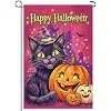 12 x 18 Inches Halloween Black Cat Garden Flag Decorations - Double Sided Vertical Burlap Happy Halloween Cat Pumpkin Printe jjp
