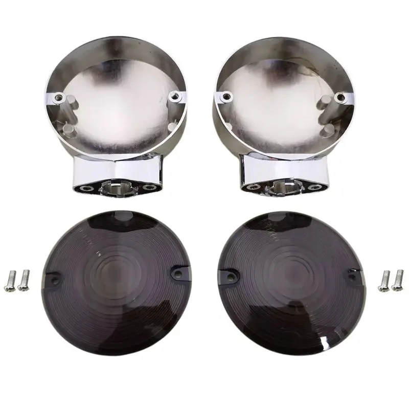 

Rare Chrome Turn Signal Housing W/ Smoke Lens Covers For Touring Electra Glide