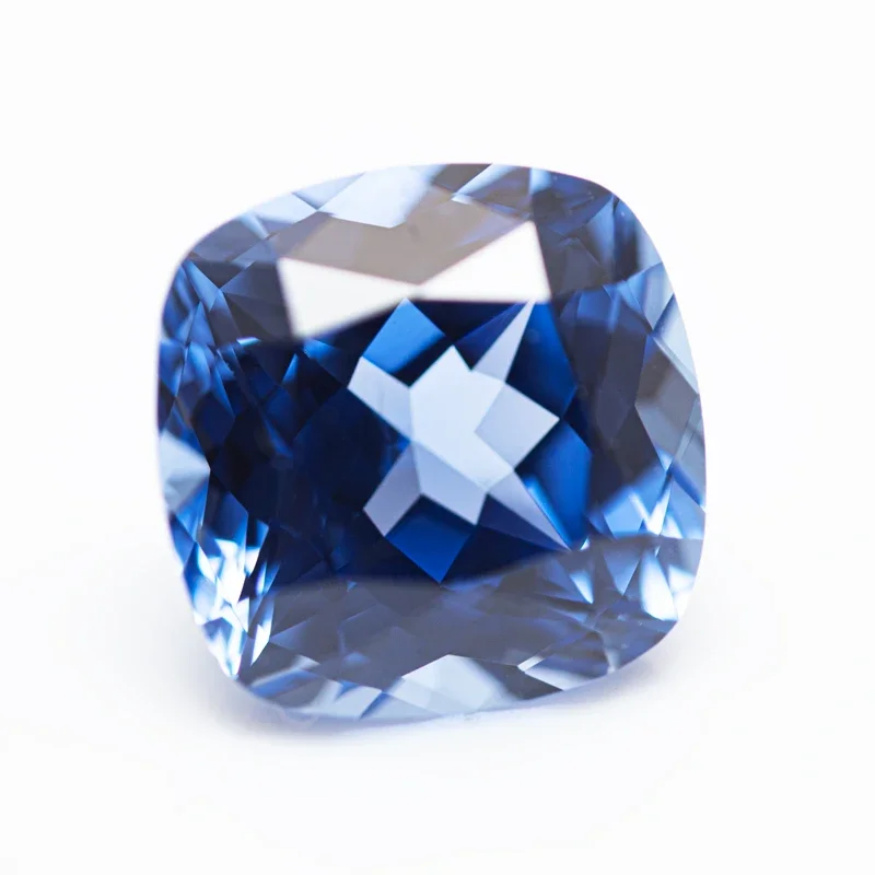 Laborgezüchteter Saphir, Kissenförmiger Schliff, Kornblumenfarbe, DIY-Charms für Schmuckherstellung, Ring, Halskette, Ohrringe, Hauptmaterialien, Zertifikat – Detail 3