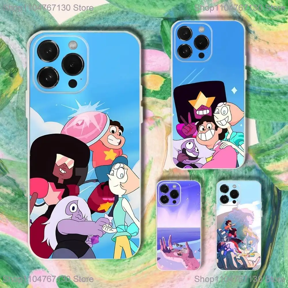 

Steven Cartoon Universe Phone Case For iPhone 17,16,15,14,13,12,11 Plus,Pro,Max,XR,XS,Plus,E,SE4,Mini Transparent Cover