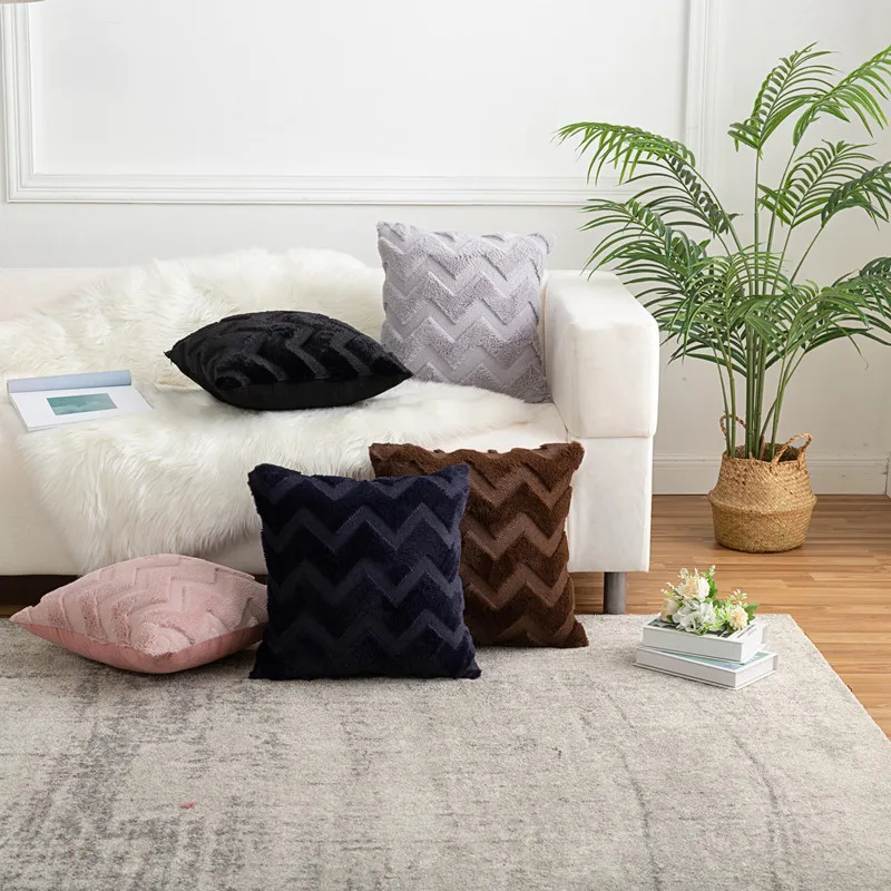 30X50 45X45 50X50cm Throw Pillow Covers for Sofa Cushion Cover Pillowcase Knitting Fur Pillowcase Office Sofa Waist Pillow Case