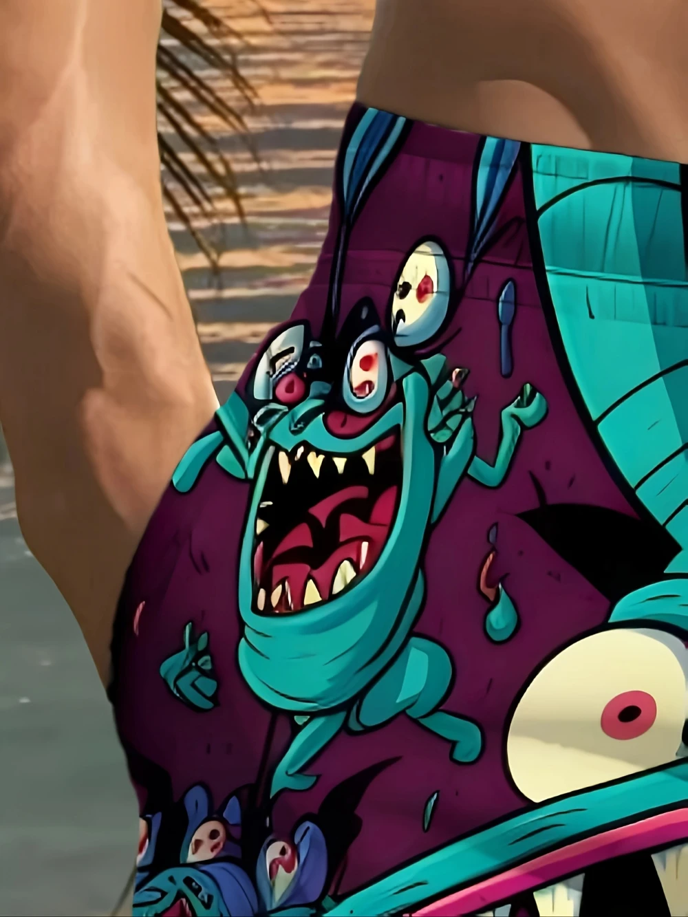 Celana Pendek Pantai Cetak Fashion Pria Baru 2025 Pakaian Nyaman Musim Panas Kasual Ringan Cetak Kartun Bola Basket Berkemah Gym Berenang