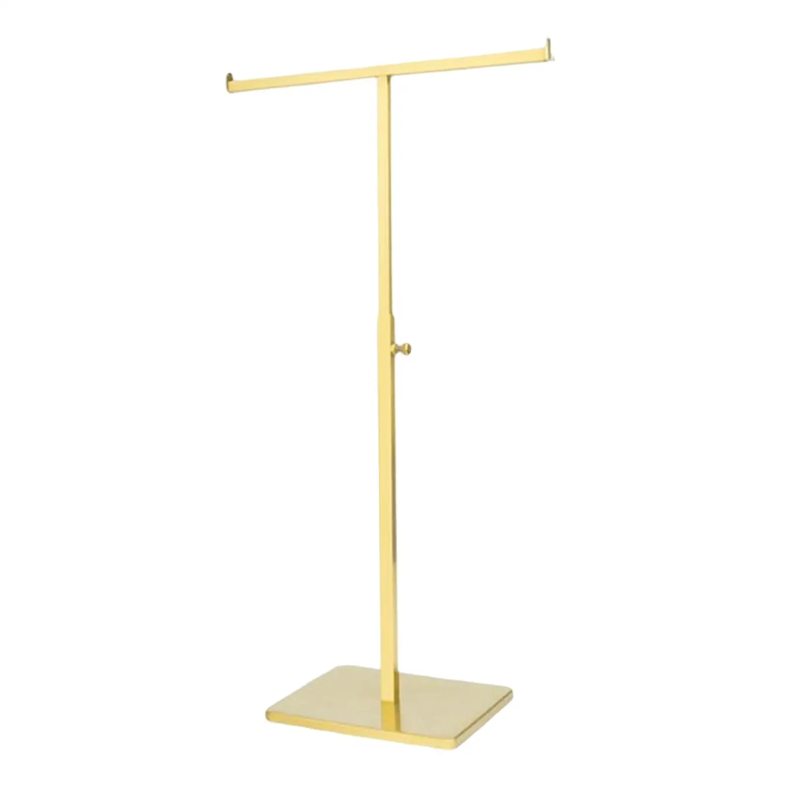 Detachable Handbag Display Stand Adjustable Counter Metal Exquisite T Bar for Scarf Handbag Rack Stable Base Jewelry Shelf Gold