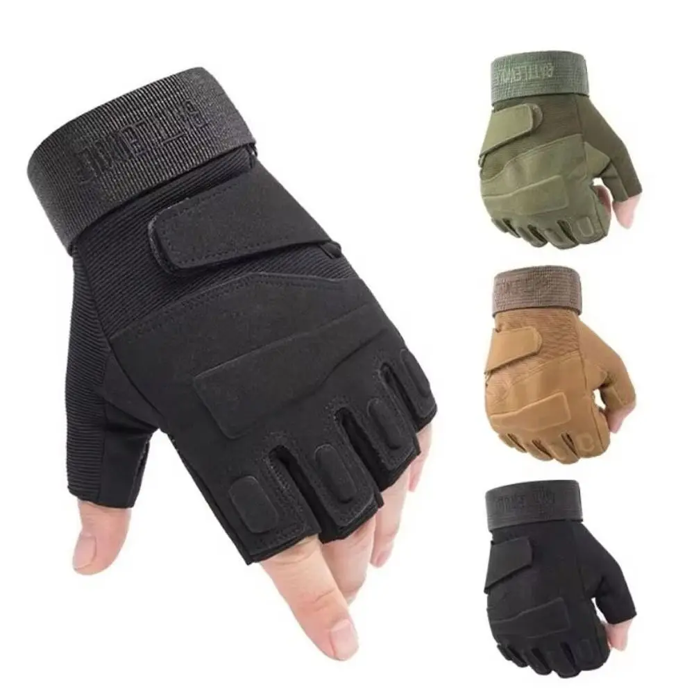 

Wear-Resistant Motorcycle Gloves Vintage Goatskin Leather Racing Gloves Anti-Slip Fingerless Half Finger Gloves Outdoor Sport