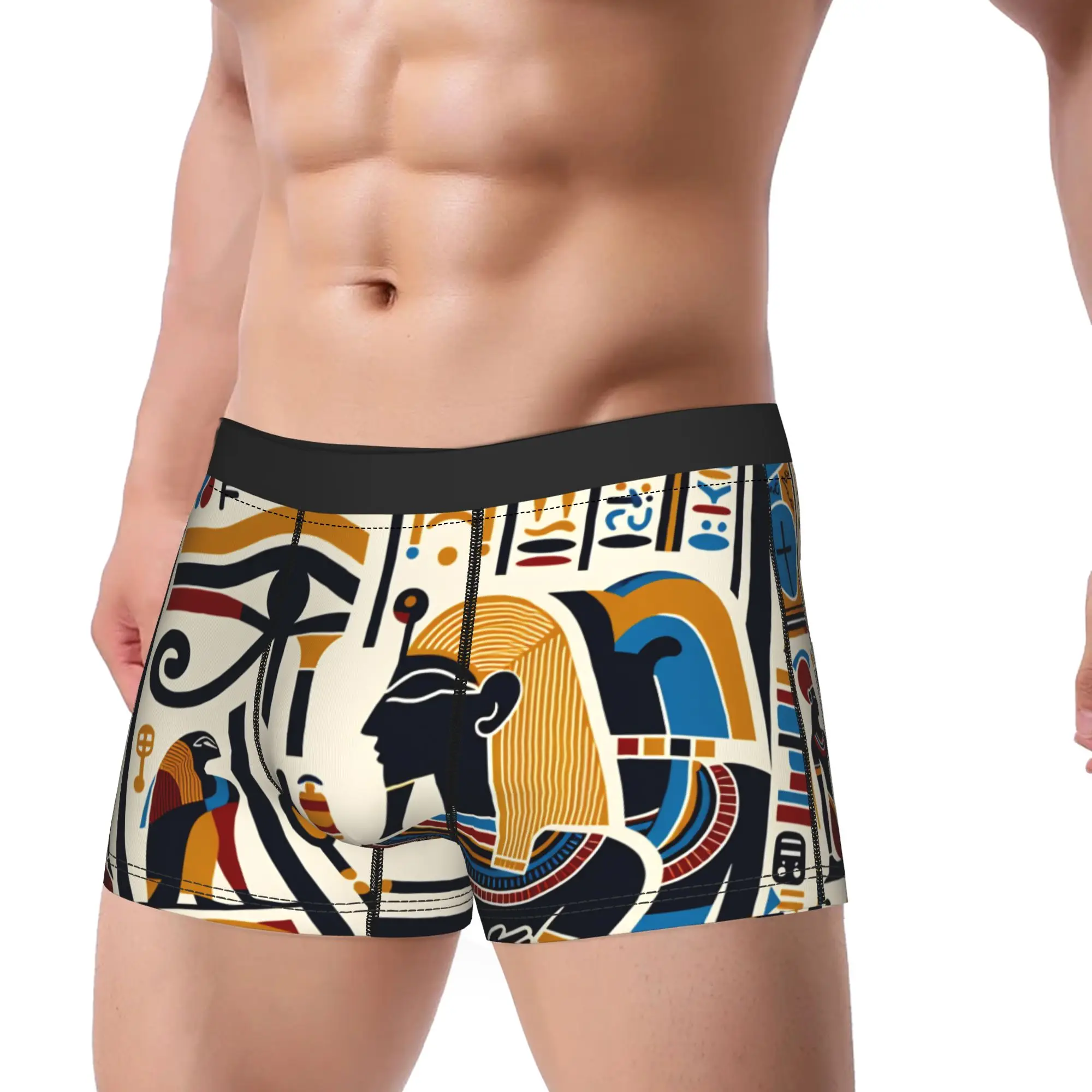 Ancient Egyptian Patterns Underwear  Print Boxer Shorts Quality Man Panties Comfortable Boxer Brief Birthday Present
