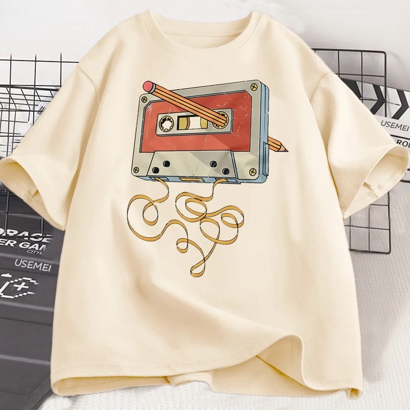 Camisetas de casete de los años 80 y 90 camisetas de música retro de los años 80 camisetas de ocio relajadas