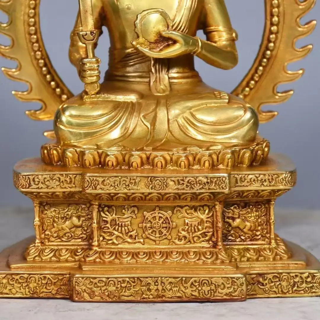 Copper Bodhisattva Household Buddhist Offerings Statue Zodiac Sculpture