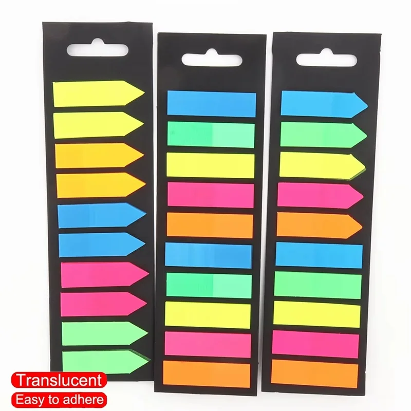 200 Sheets Fluorescence Memo Pad Colour Memo Pad Self Adhesive Sticky Notes Bookmark Marker Memo Sticker School Office Supplies