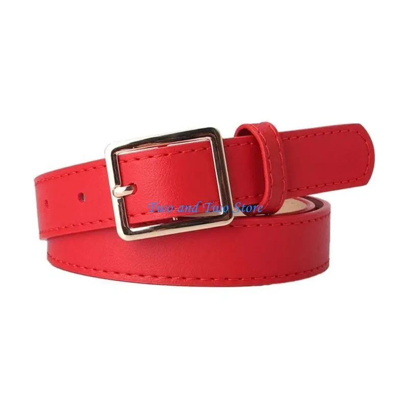 HX6F موضة الفتيات الساخنة شكل مربع مشبك الخصر الأشرطة متعدد الألوان حزام كل مباراة معطف فستان السيدات رقيقة حزام رسمي