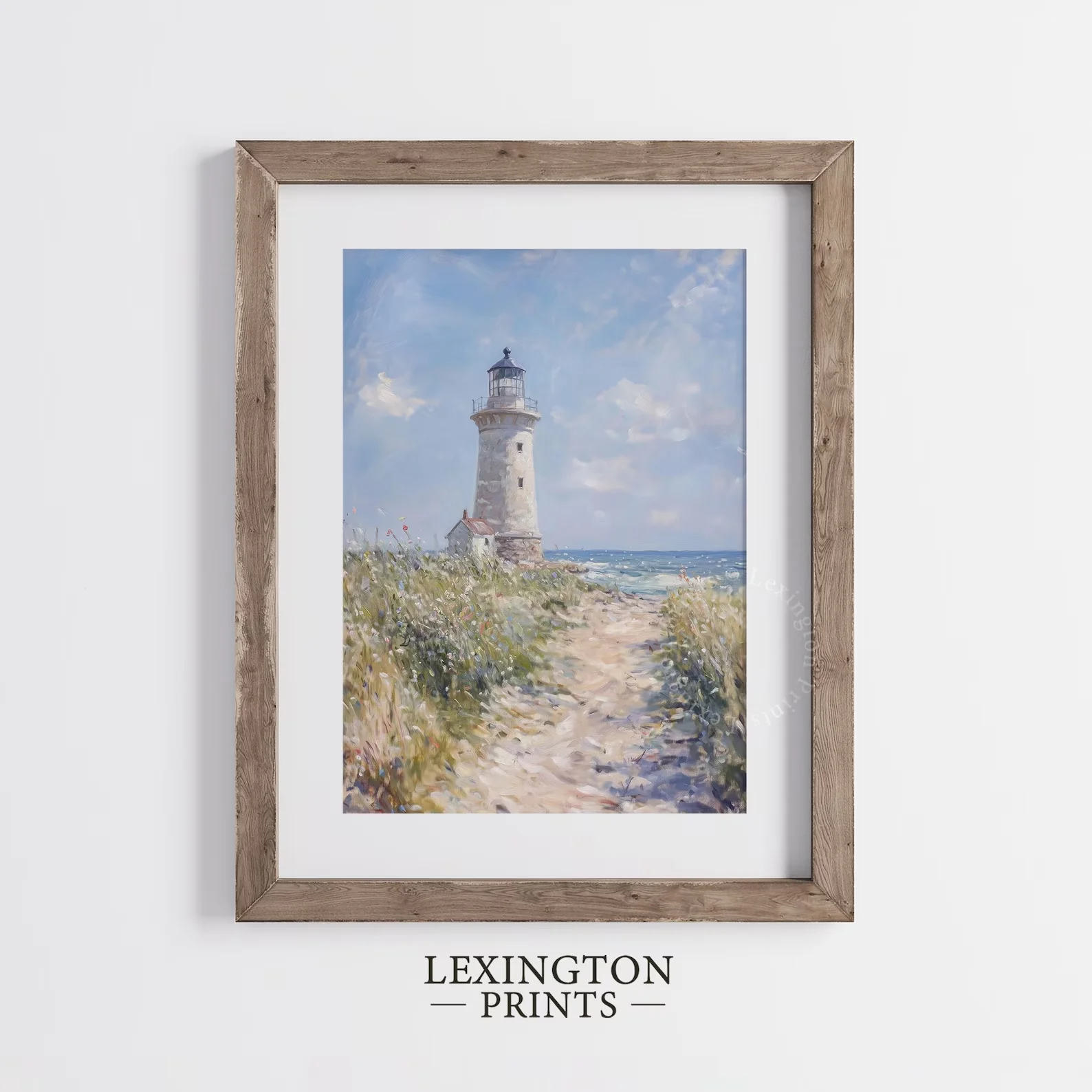 Coastal Lighthouse Print, Summer PRINTABLE Wall Art, Beach Wall Art Coastal Print, Nautical Home Decor Beach Painting Bathroom D image 4