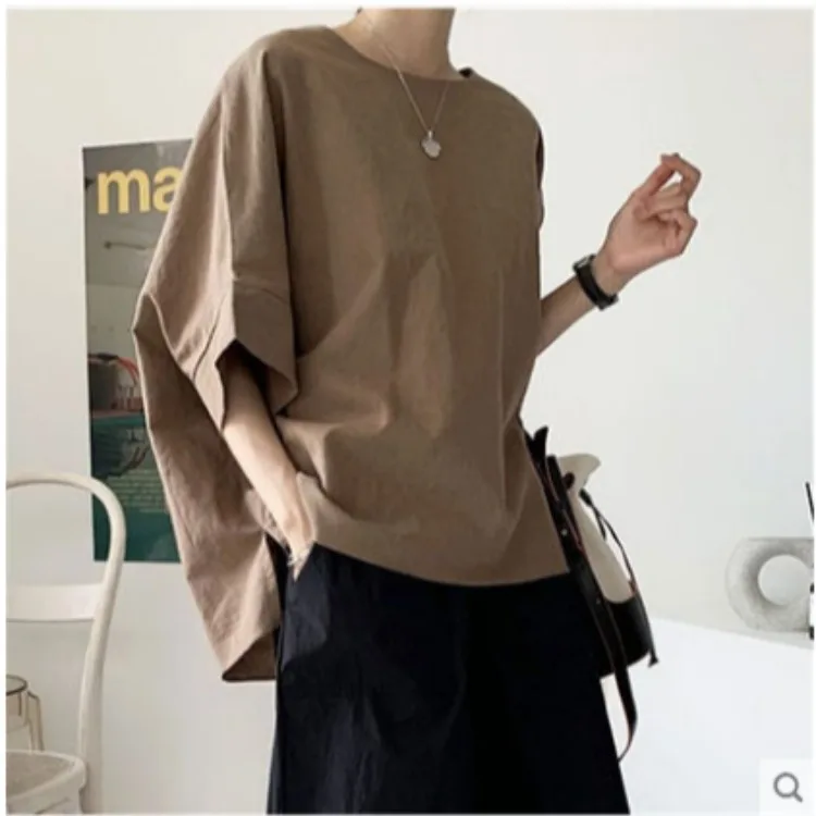 Cotton And Hemp Shirt Women's Hong Kong Style Korean Loose Large Size Fat Lazy Casual Shirt Versatile Top Japan Style