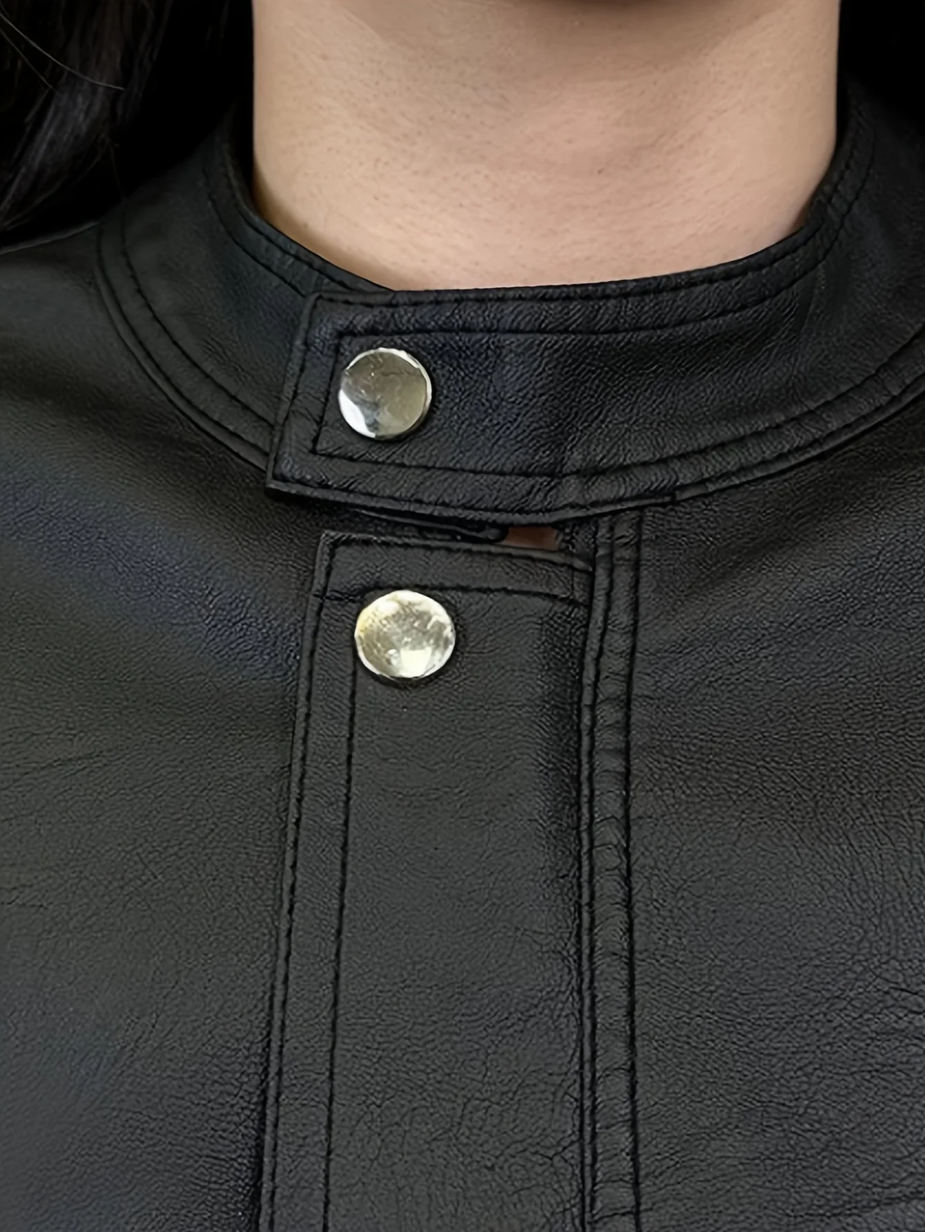 New Style Women Pu Leather Motorcycle Jacket Faux Punk Zipper Outwear