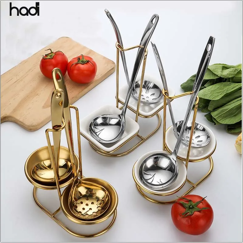 Best Selling Large Silver Gold Stainless Steel Long Handle Soup Ladle with Hole End Material Metal Feature Sustainable,Stocked