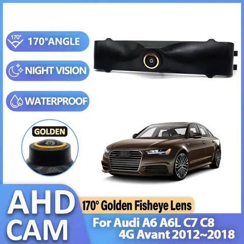 아우디 A6 A6L C7 C8 4G 아반트 2012~2018용 차량 전방 카메라, 방수 주차 로고 AHD 야간 투시 카메라