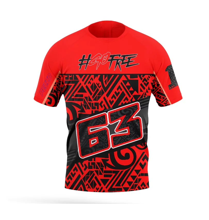 

63 Fans Clothing Team 3D Printed Round Neck T-shirt Motorcycle Outdoor Breathable and Comfortable No.1 Extreme Sports
