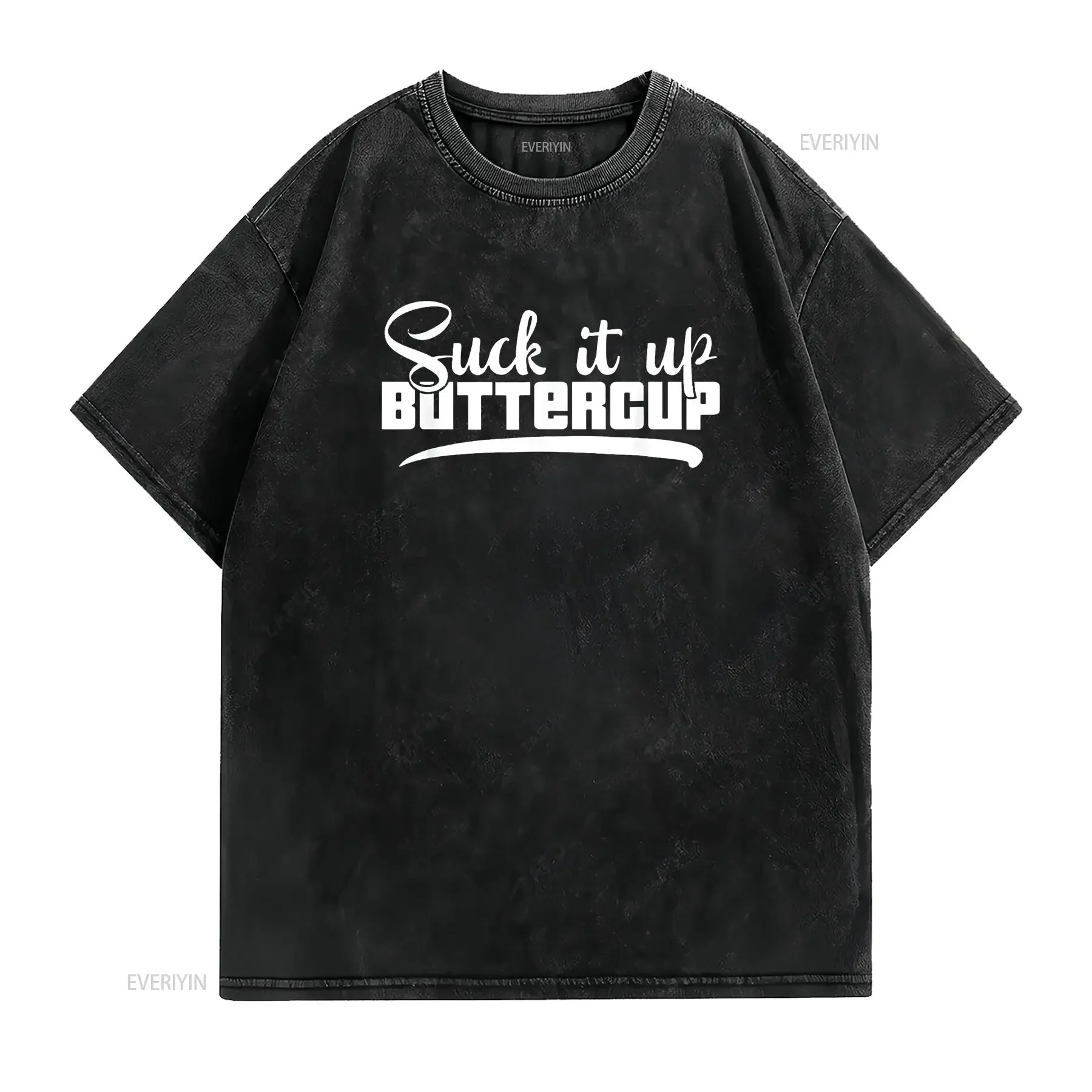 Womens Suck It Up Buttercup Motivational Workout Fitness T Shirt Black 2XL vintage Washed Breathable designer clothes