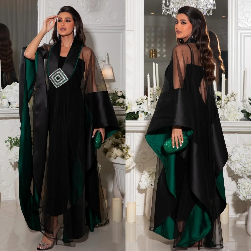 Taglie di moda personalizzate disponibili Piega Perline Paillettes A-line Scollo a V Abiti midi Abiti da cerimonia su misura Squisito formale