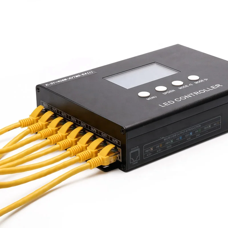K-SY-408 8CH إخراج أكثر من 10,000 نقطة دعم led بكسل ضوء الوقت نفق تحكم مع صوت ووظيفة تحكم بالموسيقى ، UCS512