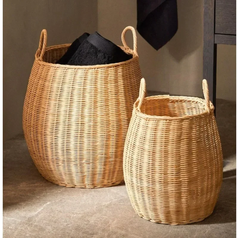 

Minimalist Home Organizing Basket Handwoven Laundry Bin Multi Functional Clothes Storage Bedroom Decoration Toy Baskets