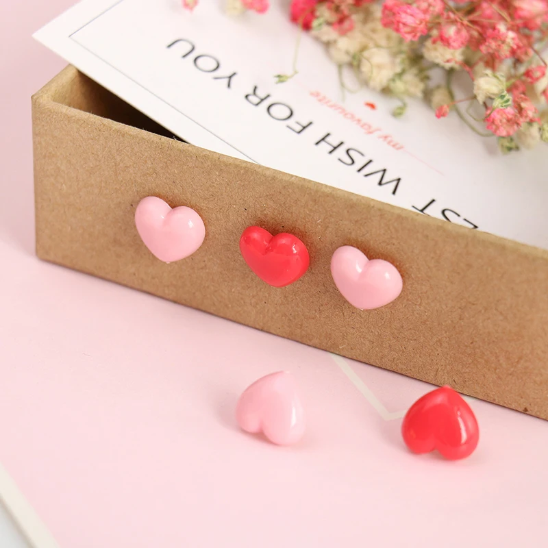 100pcs Decorative Cute Push Pins Pink/Red Heart Thumb Tacks Photo Wall Map Pins Thumbtack Cork Board Drawing Pins For Board