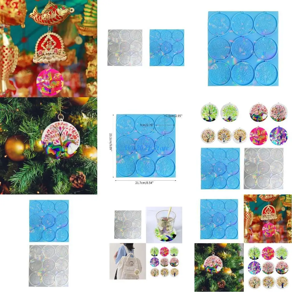 

G5GC Life Tree Pattern Mold Ornament Pendant Silicone Mold DIY Resin Mold