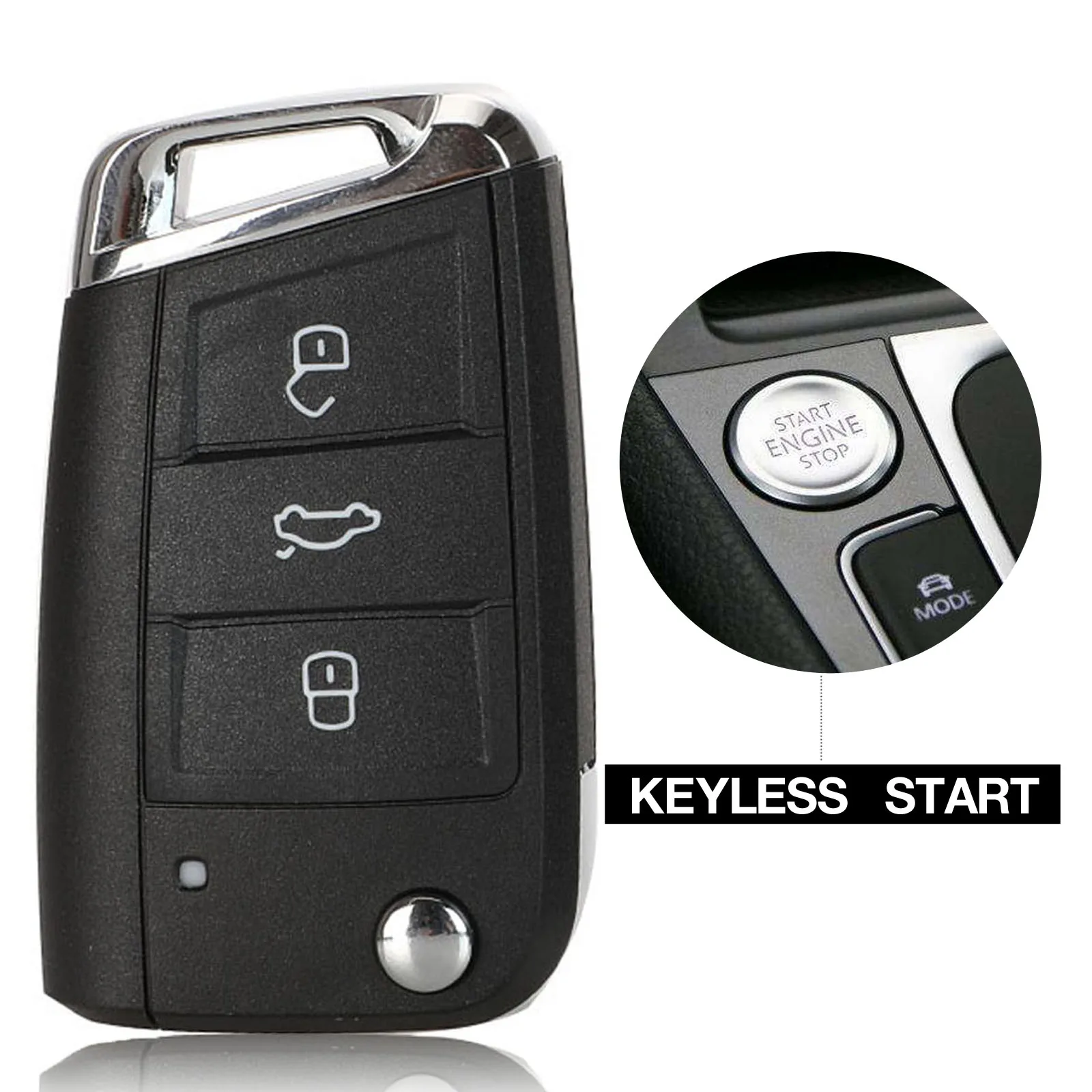 jingyuqin With/Without Keyless go Car Key Remote 434MHz MQB For VW/VOLKSWAGEN Golf 7 MK7 Touran Polo Tiguan