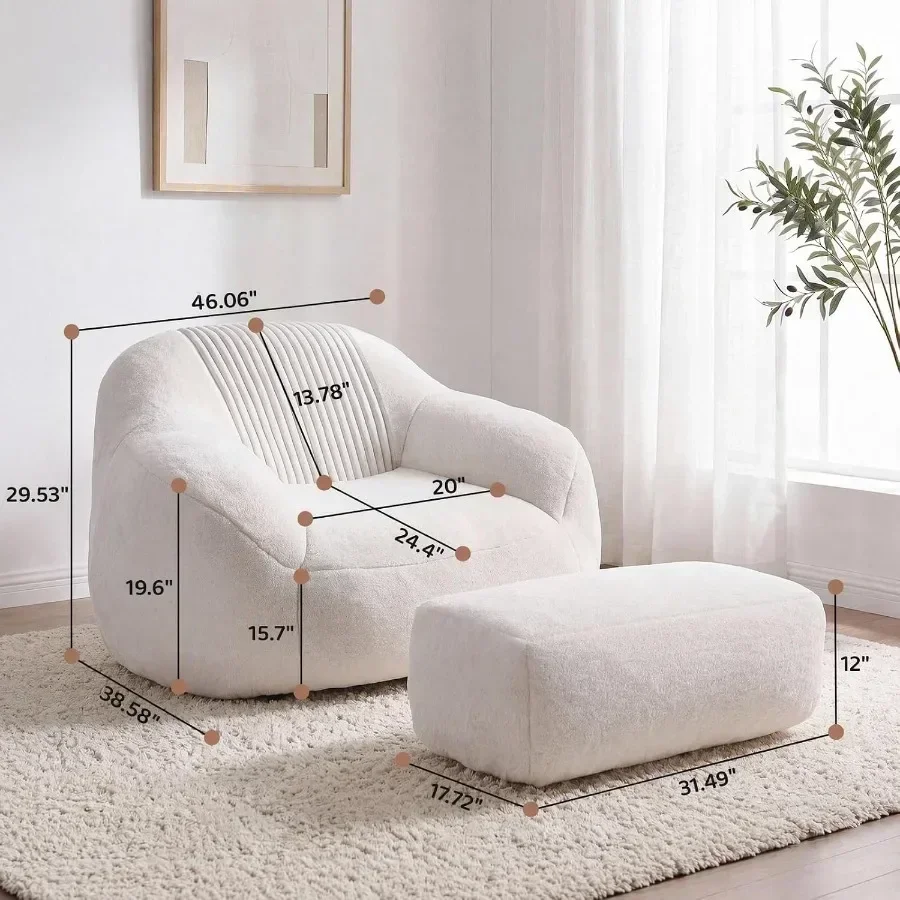 Giant Bean Bag Chairs, Bean Bag Sofa for Living Room, Adults and Teens
