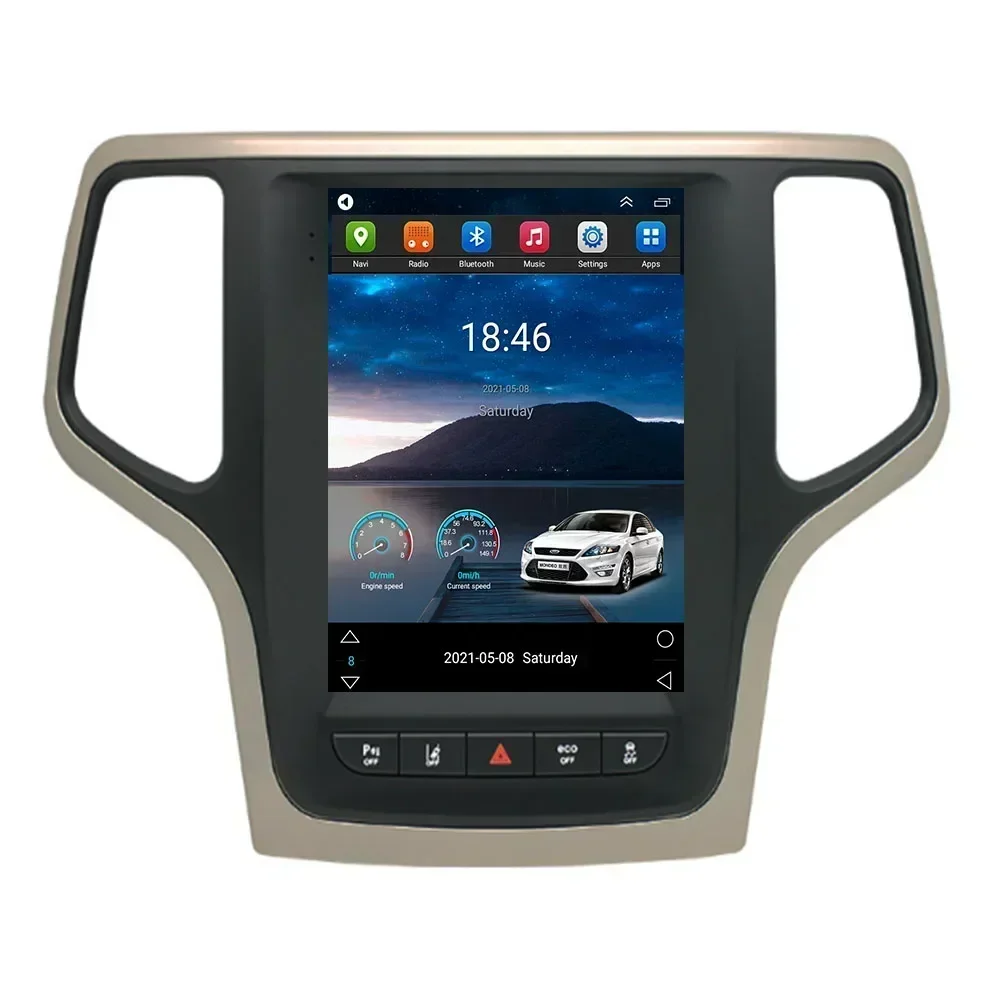 8G+128G Android13 Tesla Screen Car Video Player Radio For Jeep Grand Cherokee 2014 2015-2035 Car Stereo GPS Navigator Multimedia