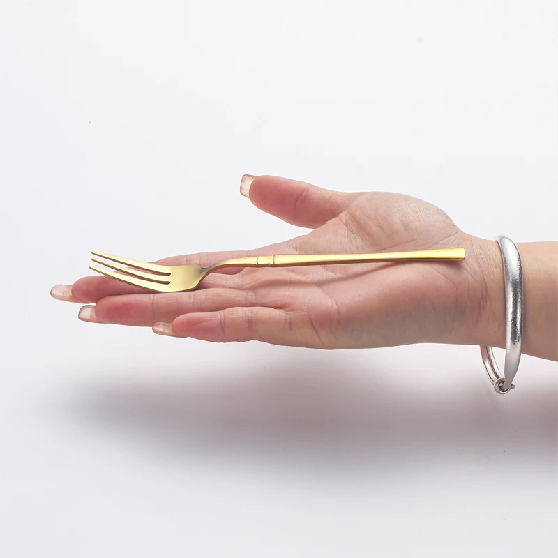 4/8/12PCS stainless steel mirror gold dessert fork tea fork suitable for hotel restaurannt family Wedding birthday party