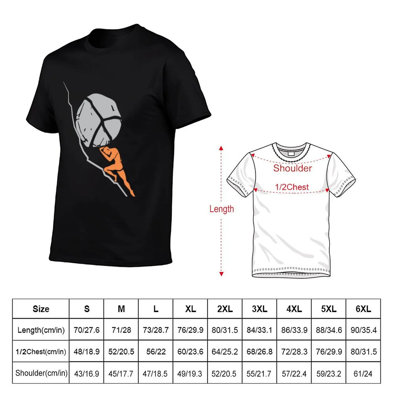 One must imagine sisyphus happy albert camus T-Shirt cotton t shirt man man t shirt luxury cotton t shirt pack T-Shirt