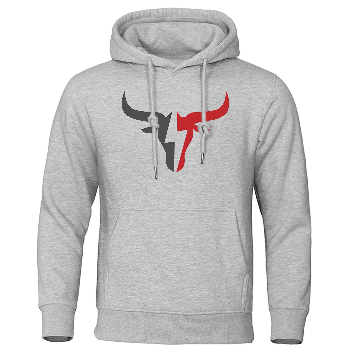 2025 الرياضة الثور نمط طباعة الربيع والخريف الرجال الدافئة البلوز عادية بلون البلوفرات الرياضية موضة هوديس