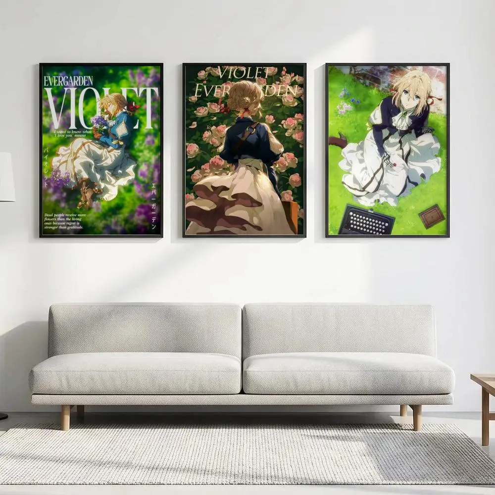 Anime Violet Evergarden Poster HD art waterproof sticky wall home decoration aesthetic