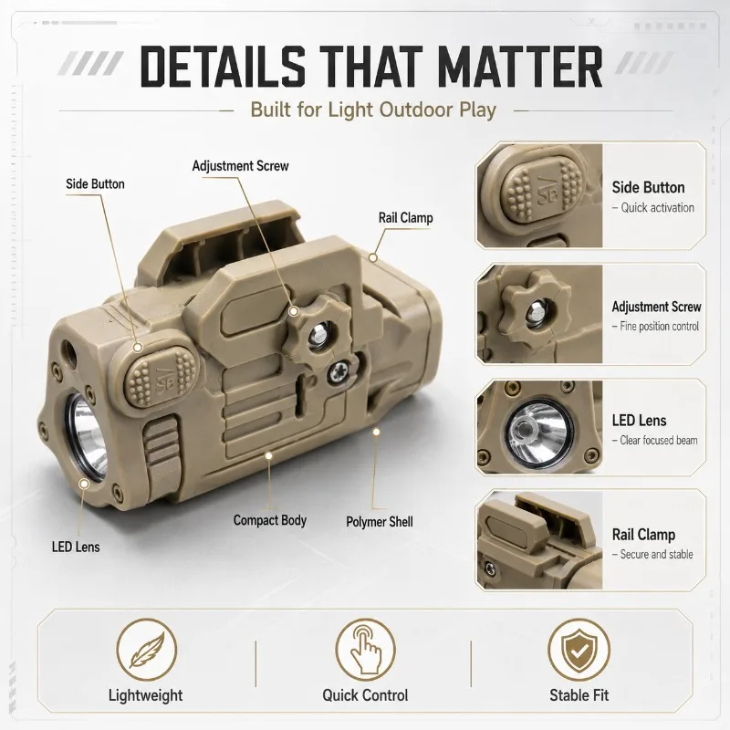 SBAL PL Two Tone Multifunction Adjustable SBAL PL Flashlight Red Laser Combo Outdoor Gear - view 2