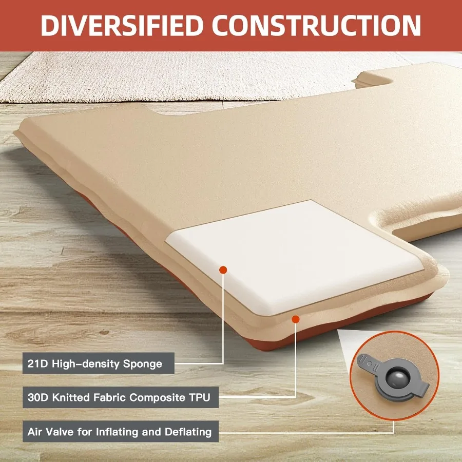 مرتبة سرير شاحنة ذاتية النفخ كاملة الحجم لشاحنات بيك اب 66.5ft مع مضخة هواء 12 فولت وحقيبة حمل مثالية للتخييم في الهواء الطلق #4