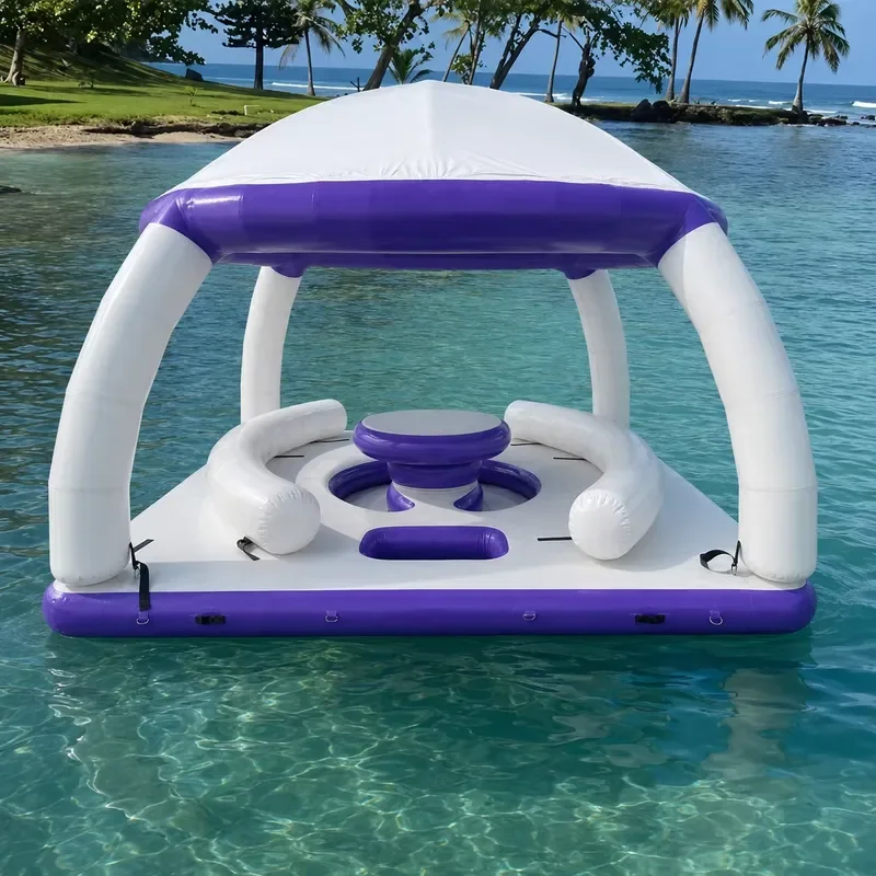 Custom Inflatable Floating Island Water Platform for Resort Pool Water Park Yacht Club Entertainment