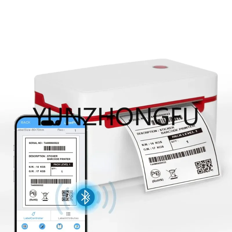 

Inkless 4x6 Thermal Shipping Label Printer ZYWELL ZY909 4inch Sticker Barcode A6 Waybill Printer