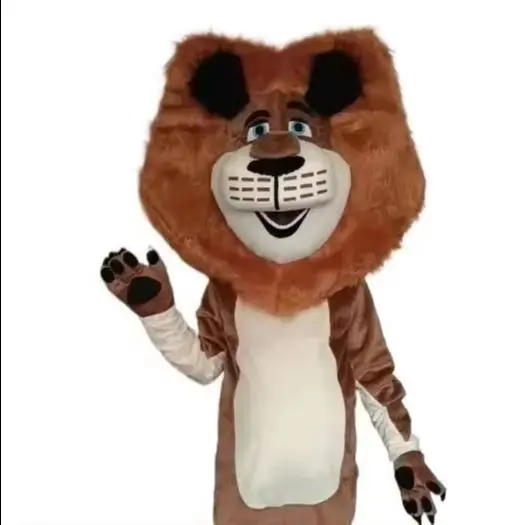 

Africa Brown Lion Mascot Costume long hair lions Outfit full set Halloween Carnival Cosplay Party Dress Props Accessories Suits