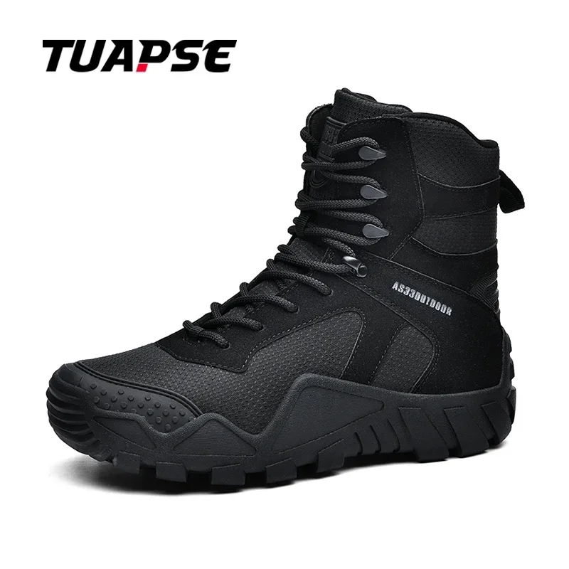 TUAPSE Outdoor Hiking Breathable Winter Tactical Boots High-Top Training Boots Lightweight Non-Slip For Men Shoes